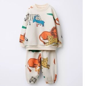 Zara Jogging Toddler Set Animal Print Safari 2T 2 Year